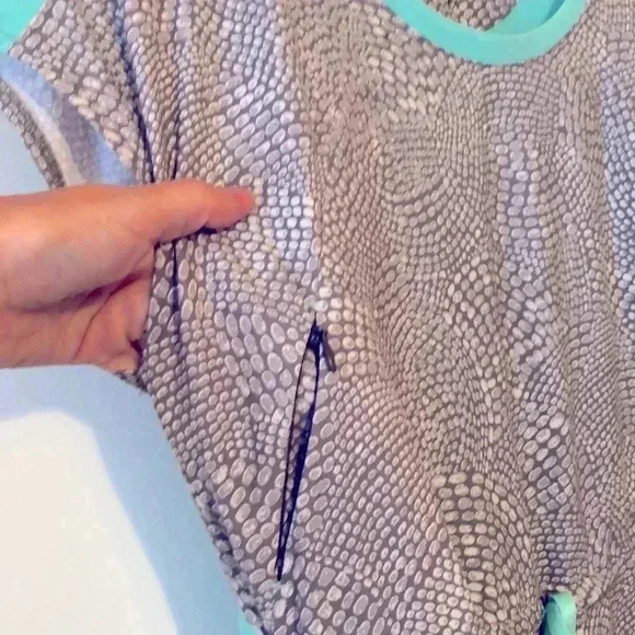 TITLE NINE Nimblene Grey Aqua Athleisure Shirt Dress - Picture 7 of 7